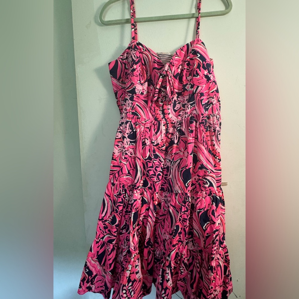 Lilly Pulitzer EUC Pink and navy Patterned Sundress
